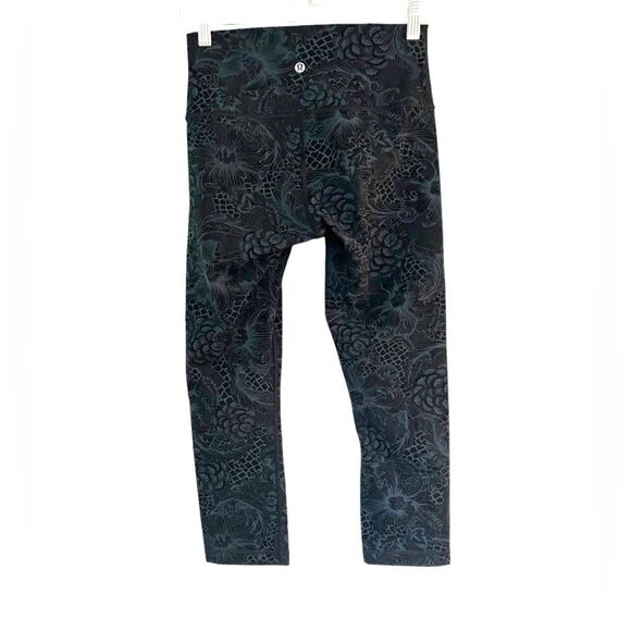 Lululemon Wunder Under Crop Hi-Rise 21" Nouveau Mach Blue Black Size 6 W6AI3S - Picture 5 of 12